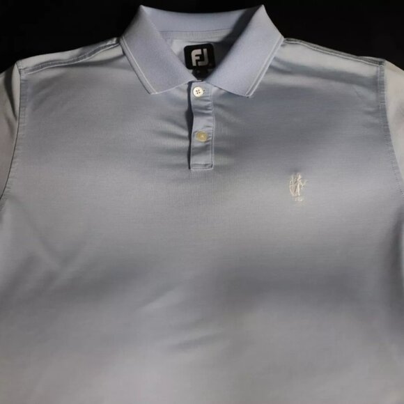 Footjoy Golf Polo Shirt Mens M Blue Casual Outdoor Light Wash Embroidery Cotton - Picture 3 of 10